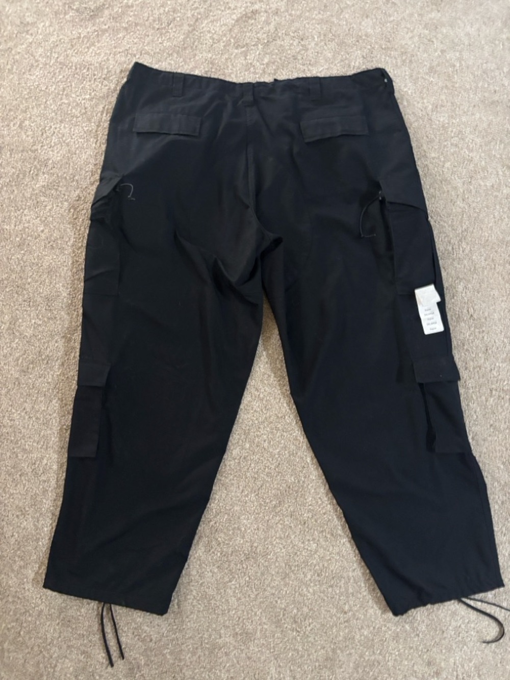 Tactical plus size Men's Black Cargo Pants with Utility Pocket Detailing